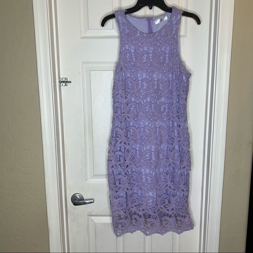 Missguidedlilac Colored Crochet Dress Size12